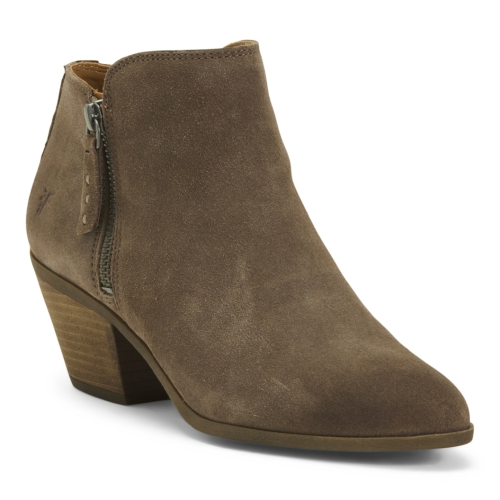 Frye Judith Double Zip Bootie in Taupe